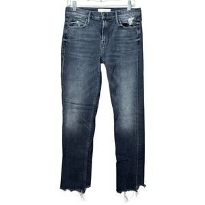 NWOT Mother Superior The Proper Straight Leg Frayed Bottom Denim Jeans Women's